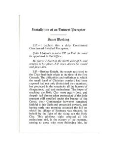 Knights Templar Inner Working / Installation of Eminent Preceptor