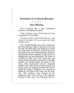 Knights Templar Inner Working / Installation of Eminent Preceptor